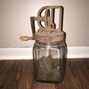 Rare Antique Vintage Dazey No. 30 Glass 3‎ Quart Butter Churn Works